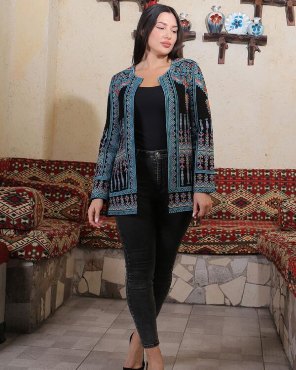 Embroidered Jordanian Palestinian jacket-blu1