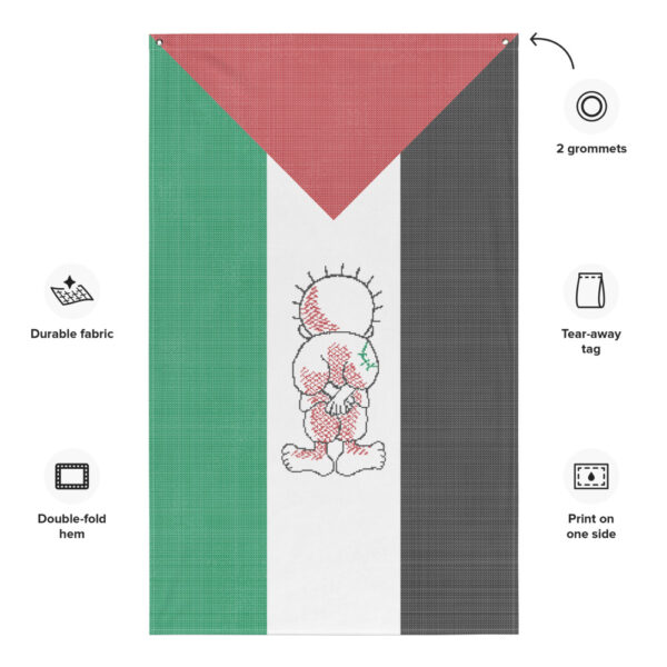 Palestinian Flag Customized Realistic Tatreez Handhala Caricature - Image 2
