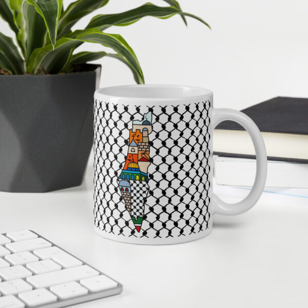 I love Palestine my homeland map kufiya coffee mug