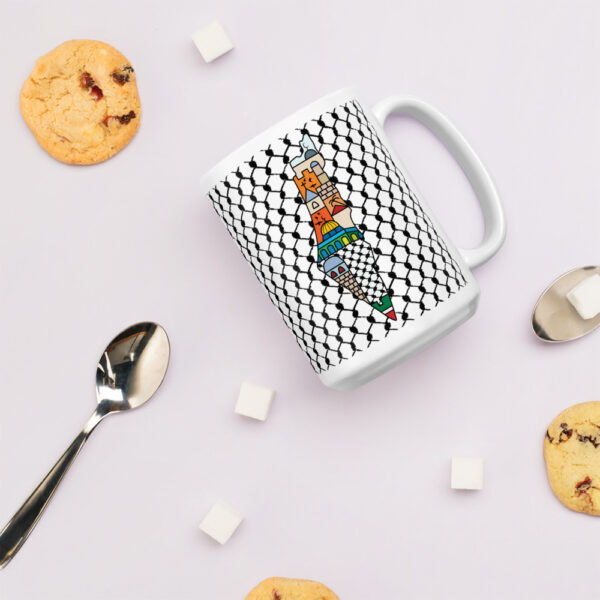 I love Palestine my homeland map kufiya coffee mug