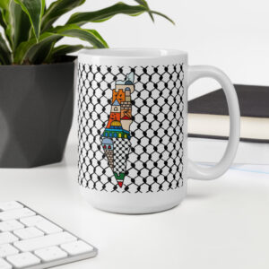 I love Palestine my homeland map kufiya coffee mug