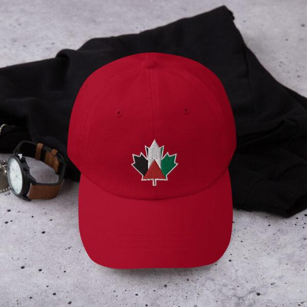 Palestine Canada Maple Leaf Custom Embroidered Dad Hat red