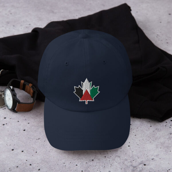 Palestine Canada Maple Leaf Custom Embroidered Dad Hat navy