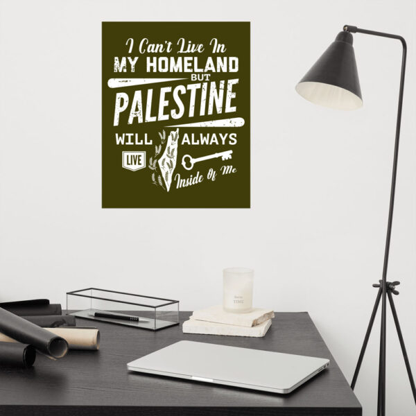 Palestine Will Always Live Inside Of Me Typography Framed Poster - Image 2