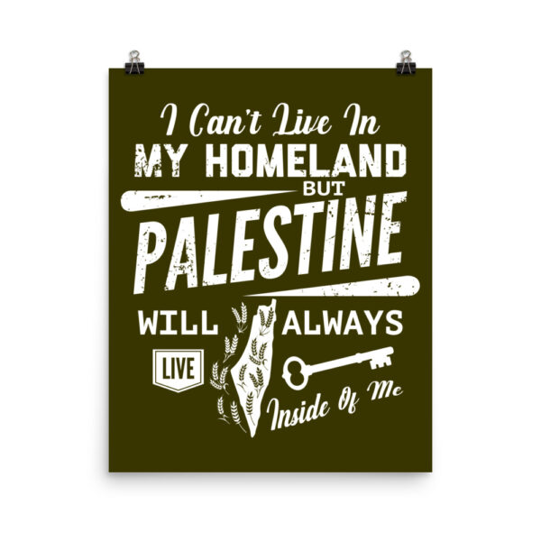 Palestine Will Always Live Inside Of Me Typography Framed Poster