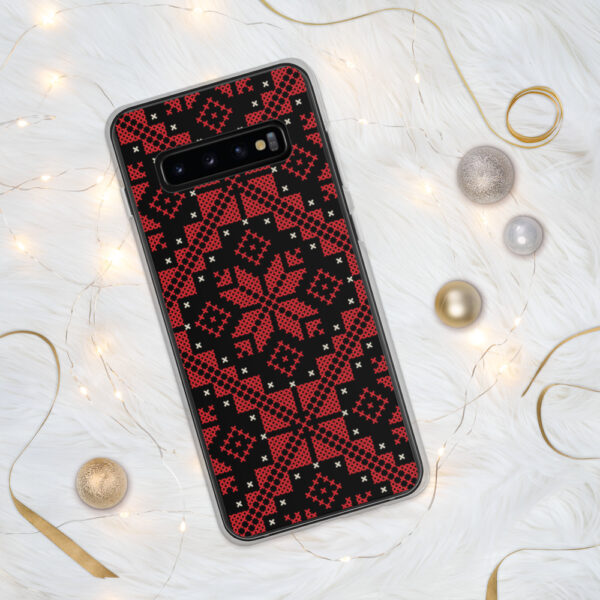 Palestinian Tatreez Samsung Case Custom Embroidery Pattern12 -RED - Image 3