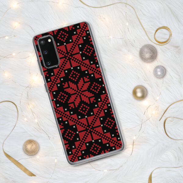 Palestinian Tatreez Samsung Case Custom Embroidery Pattern12 -RED - Image 5
