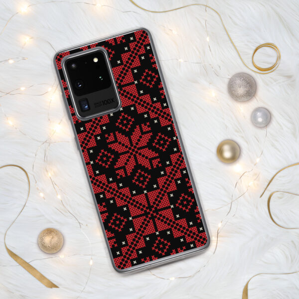 Palestinian Tatreez Samsung Case Custom Embroidery Pattern12 -RED - Image 8