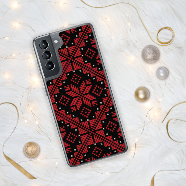 Palestinian Tatreez Samsung Case Custom Embroidery Pattern12 -RED - Image 9