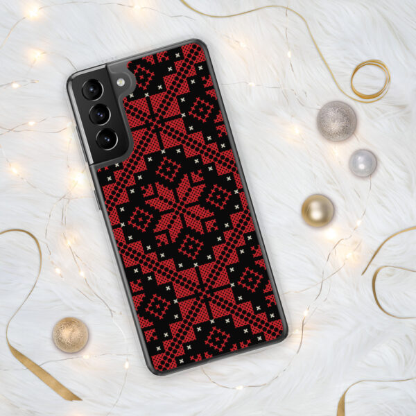 Palestinian Tatreez Samsung Case Custom Embroidery Pattern12 -RED - Image 10