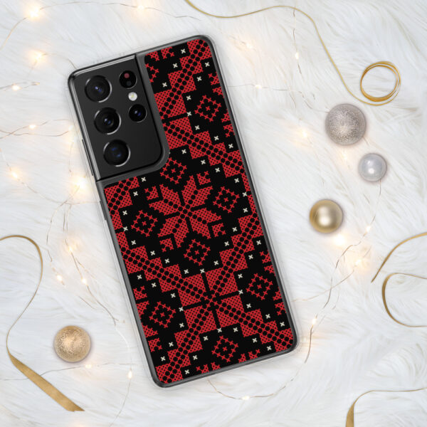 Palestinian Tatreez Samsung Case Custom Embroidery Pattern12 -RED - Image 2