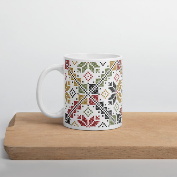 Palestinian Colorful Tatreez Gift Mug Traditional Embroidery Pattern#12 - Image 2