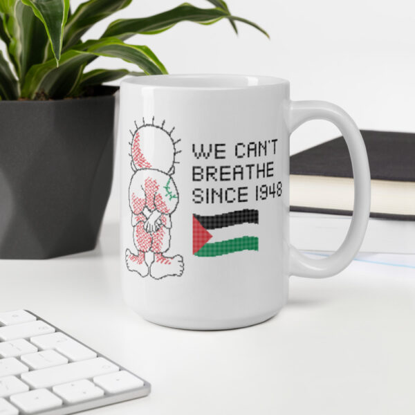 Palestine Handala Palestinian Flag We Can’t Breathe Customized Mug - Image 6