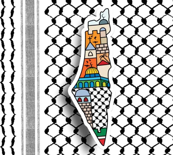 I Love Palestine My Homeland Palestinian Map Bubble-Free Stickers - Image 2