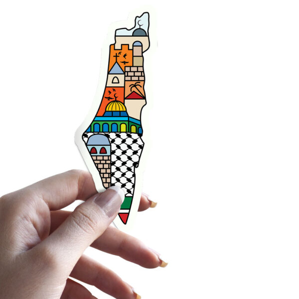 I Love Palestine My Homeland Palestinian Map Bubble-Free Stickers