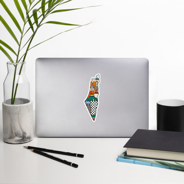 I Love Palestine My Homeland Palestinian Map Bubble-Free Stickers - Image 5