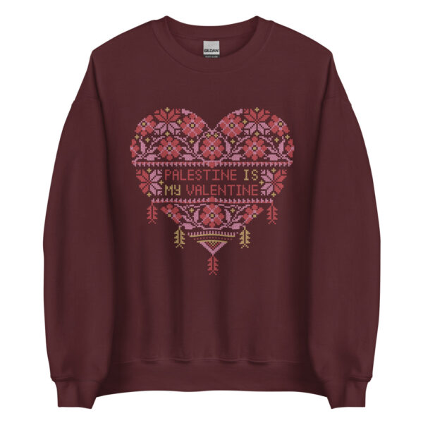 Palestine Is My Valentine Realistic Tatreez Art Women's Sweatshirt - Image 4