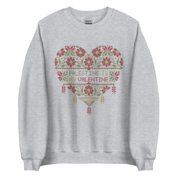 Palestine Is My Valentine Realistic Tatreez Art Women's Sweatshirt - Image 6