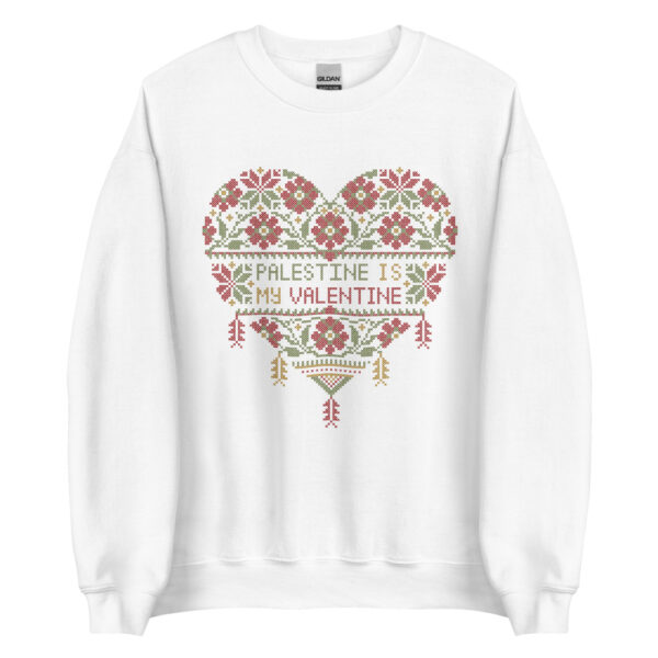 Palestine Is My Valentine Realistic Tatreez Art Women's Sweatshirt - Image 7
