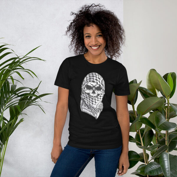 Palestine Arabic Skull Shemagh Palestinian Kufiya Custom T-shirt - Image 3