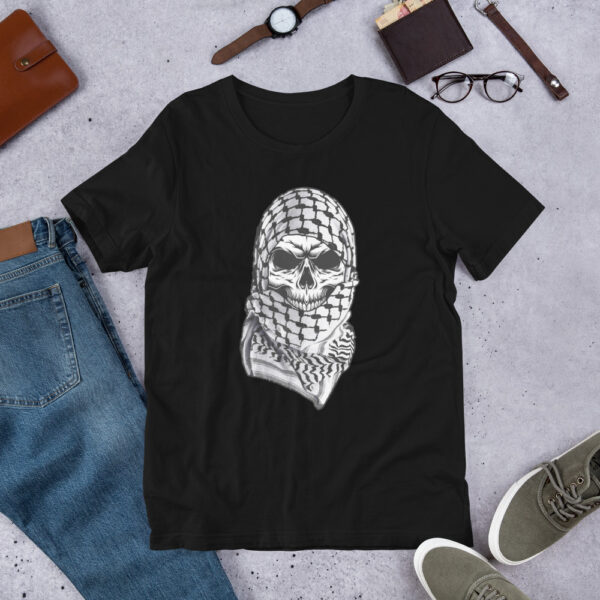 Palestine Arabic Skull Shemagh Palestinian Kufiya Custom T-shirt - Image 2