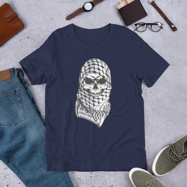 Palestine Arabic Skull Shemagh Palestinian Kufiya Custom T-shirt - Image 5