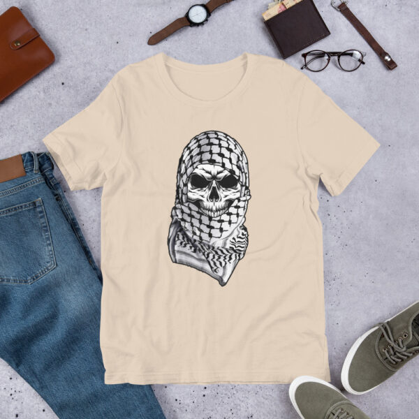 Palestine Arabic Skull Shemagh Palestinian Kufiya Custom T-shirt - Image 9