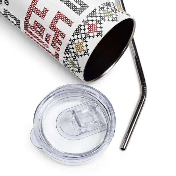 Palestine Arabic Cities Stainless Steel Tumbler Palestinian Tatreez - Image 10