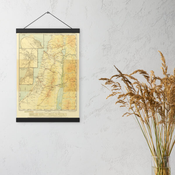 Rare Palestine Old Map, Historical Palestinian Wall Hanging - Image 3