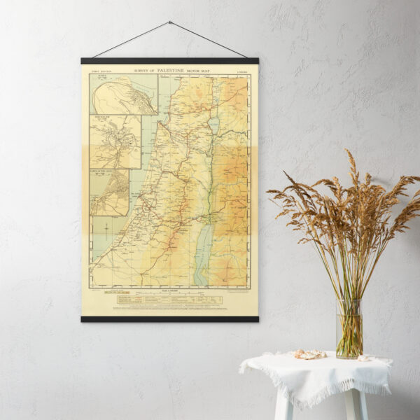 Rare Palestine Old Map, Historical Palestinian Wall Hanging