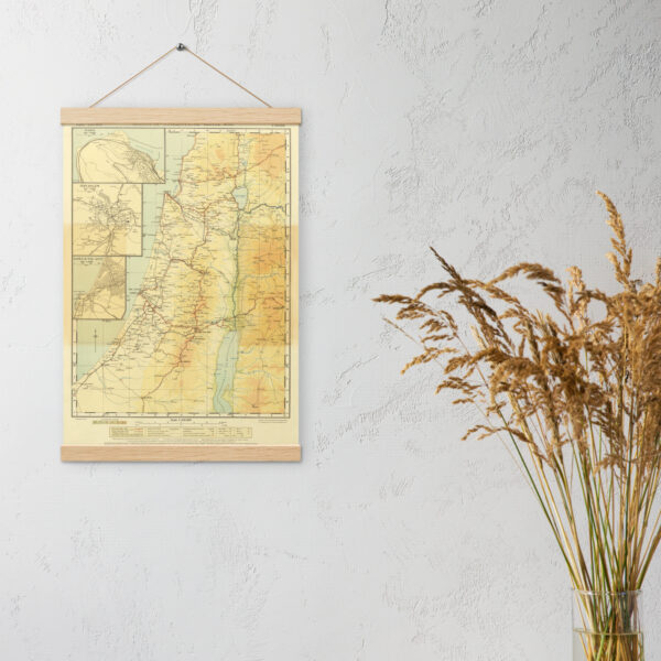 Rare Palestine Old Map, Historical Palestinian Wall Hanging - Image 4