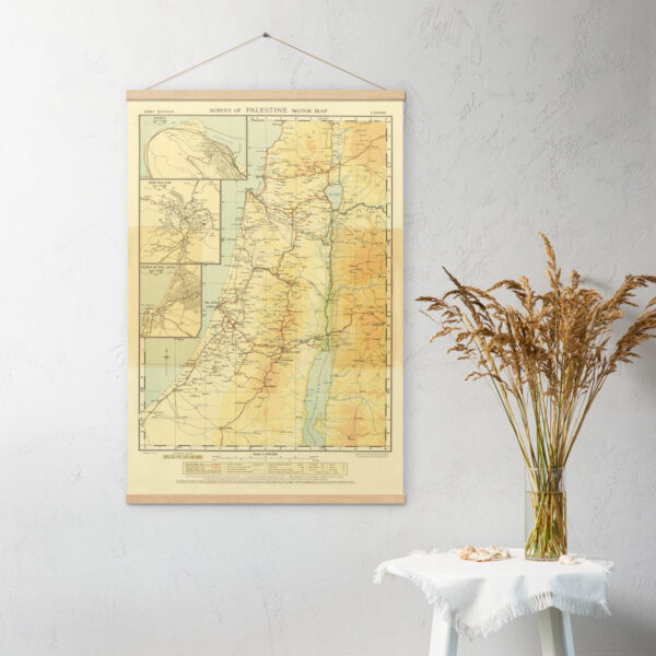 Rare Palestine Old Map, Historical Palestinian Wall Hanging - Image 5