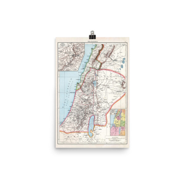 Palestine Palastina Jerusalem Roman Old Biblical Map Poster