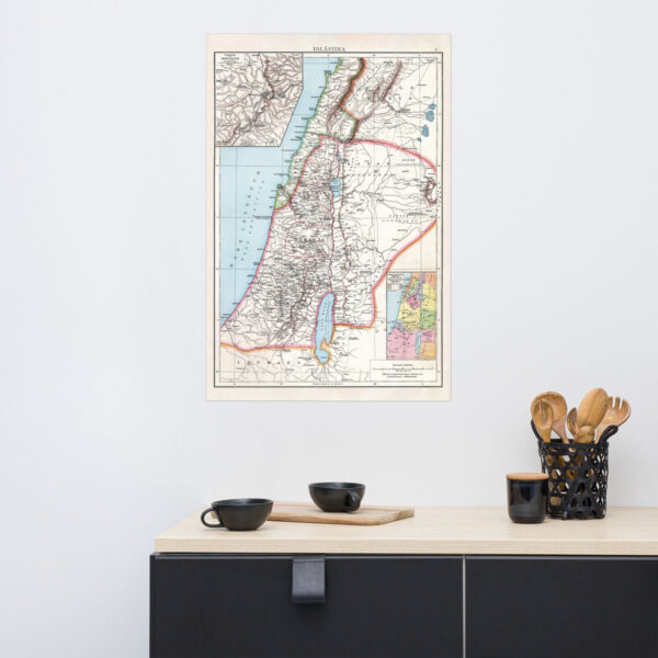 Palestine Palastina Jerusalem Roman Old Biblical Map Poster - Image 6