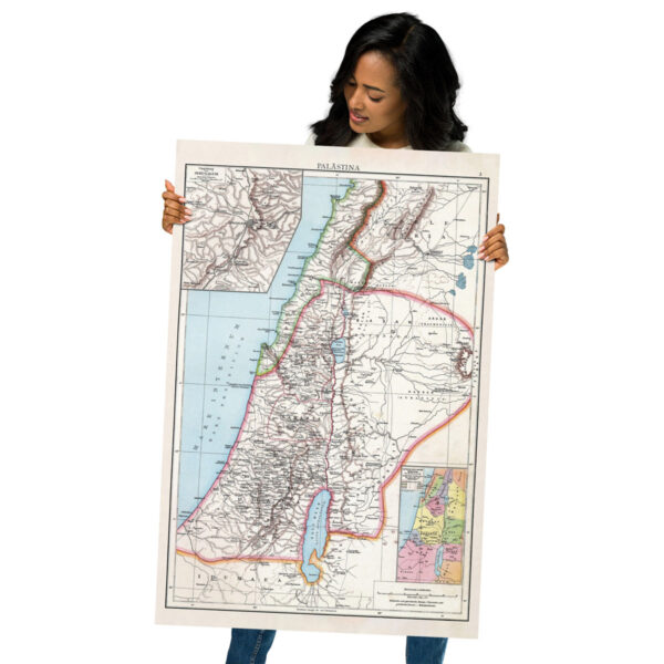 Palestine Palastina Jerusalem Roman Old Biblical Map Poster - Image 3