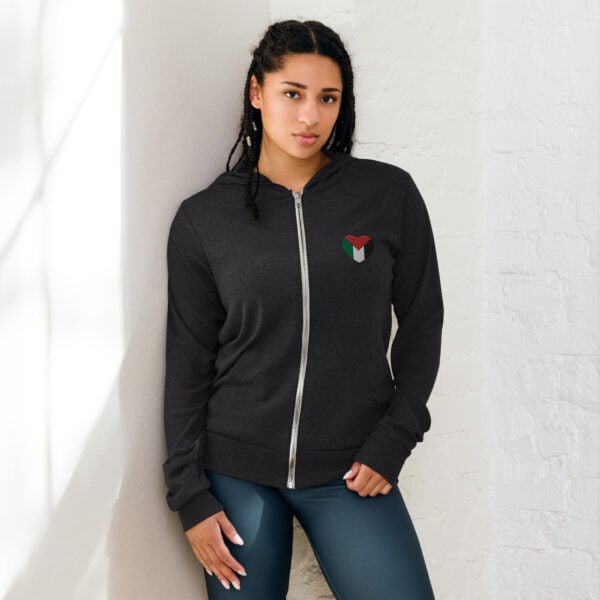 Love Palestine Zip Hoodie Custom Handhala Palestinian Flag