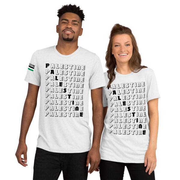 Palestine Name Pattern Top Quality Custom Tri-blend T-Shirt - Image 3
