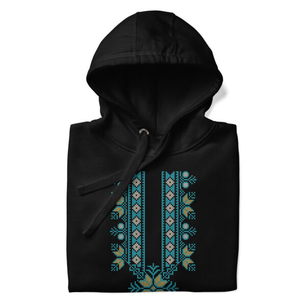 Palestinian Custom Tatreez Hoodie Embroidery Pattern14-blue