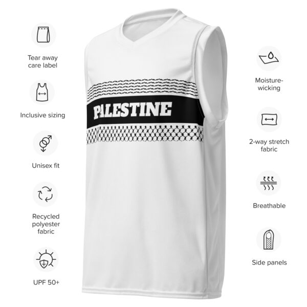 Palestine Name Palestinian Kufiya Pattern Basketball Jersey - Image 2