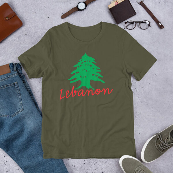 Lebanon Name Cedar Tree Lebanese Flag Symbol T-Shirt - Image 11