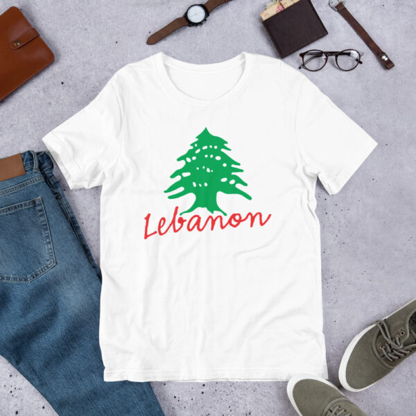 Lebanon Name Cedar Tree Lebanese Flag Symbol T-Shirt - Image 16