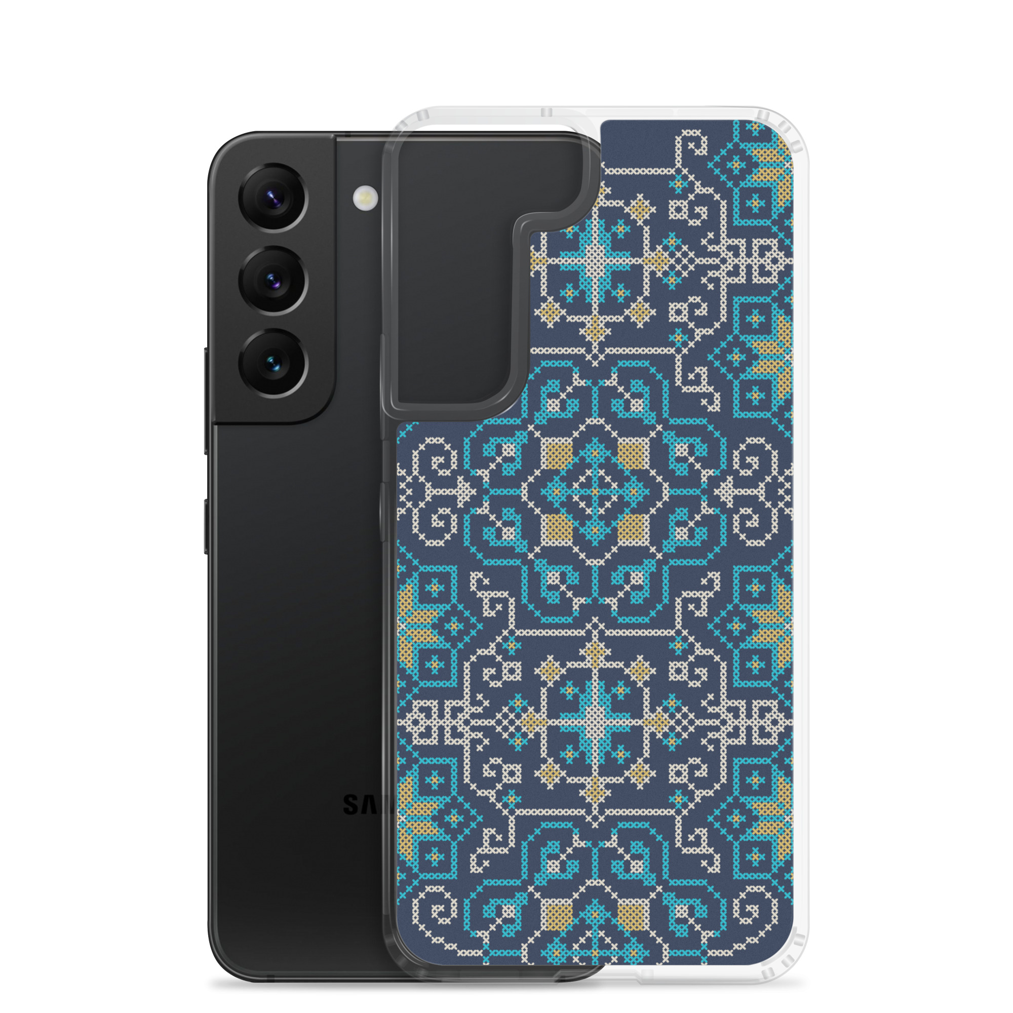 Palestinian Tatreez Embroidery Pattern #13 Samsung Phone Case -BLU - Image 12
