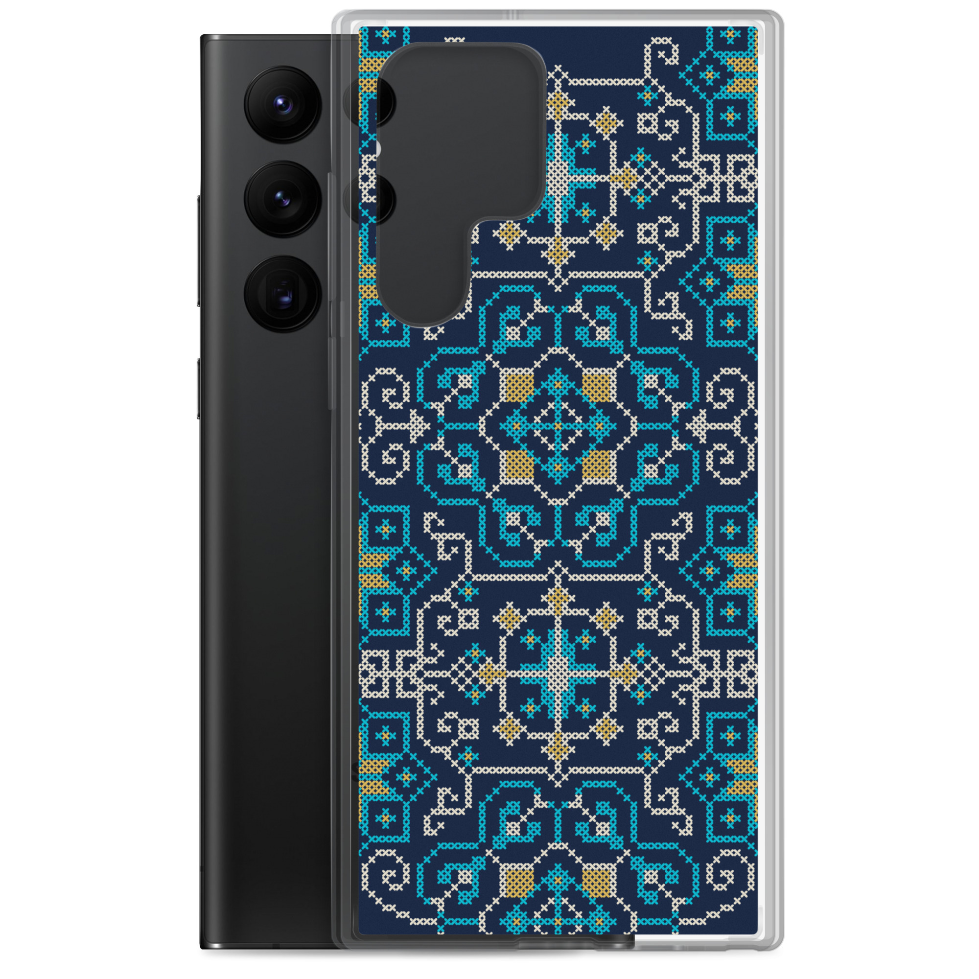 Palestinian Tatreez Embroidery Pattern #13 Samsung Phone Case -BLU - Image 11