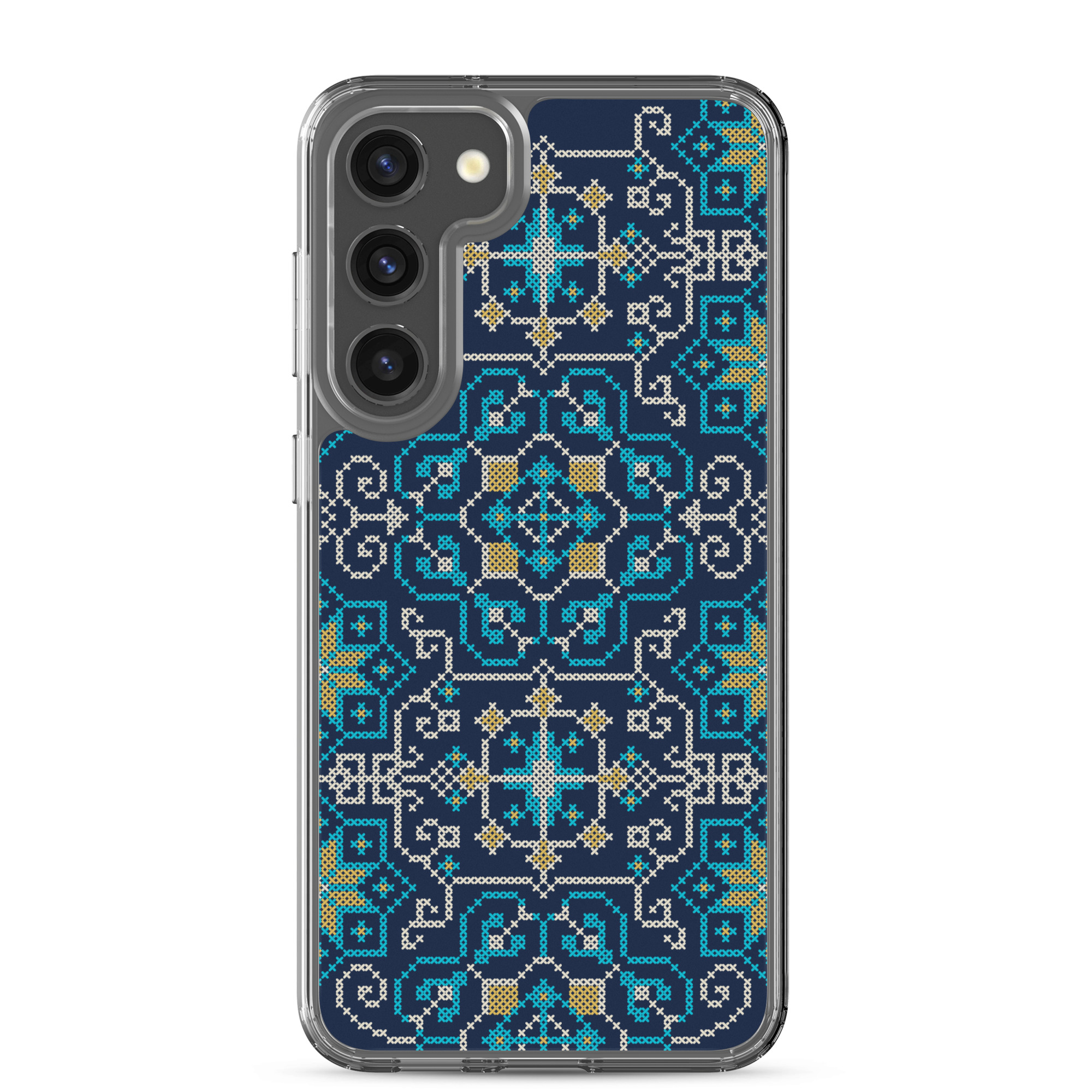 Palestinian Tatreez Embroidery Pattern #13 Samsung Phone Case -BLU - Image 19