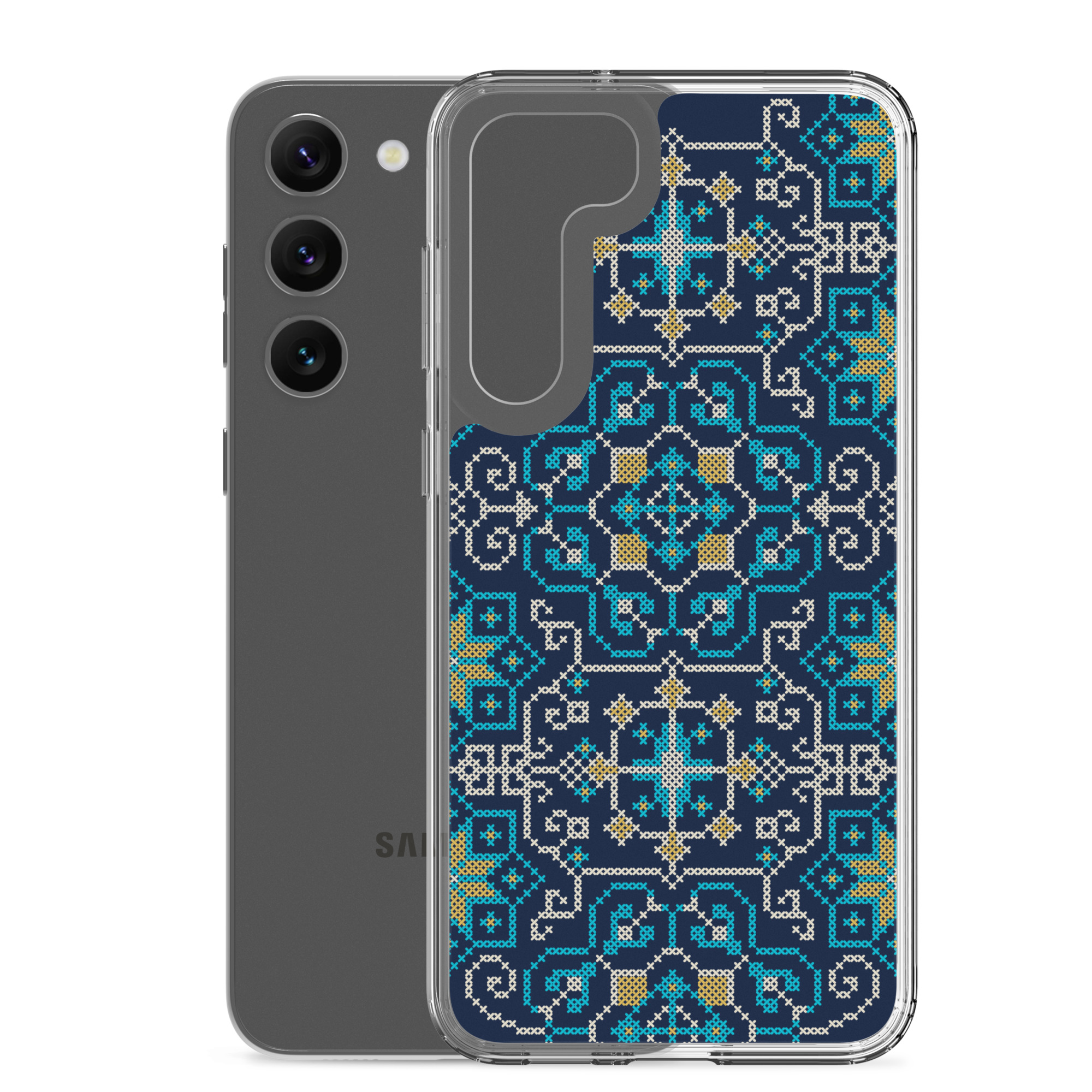 Palestinian Tatreez Embroidery Pattern #13 Samsung Phone Case -BLU - Image 20