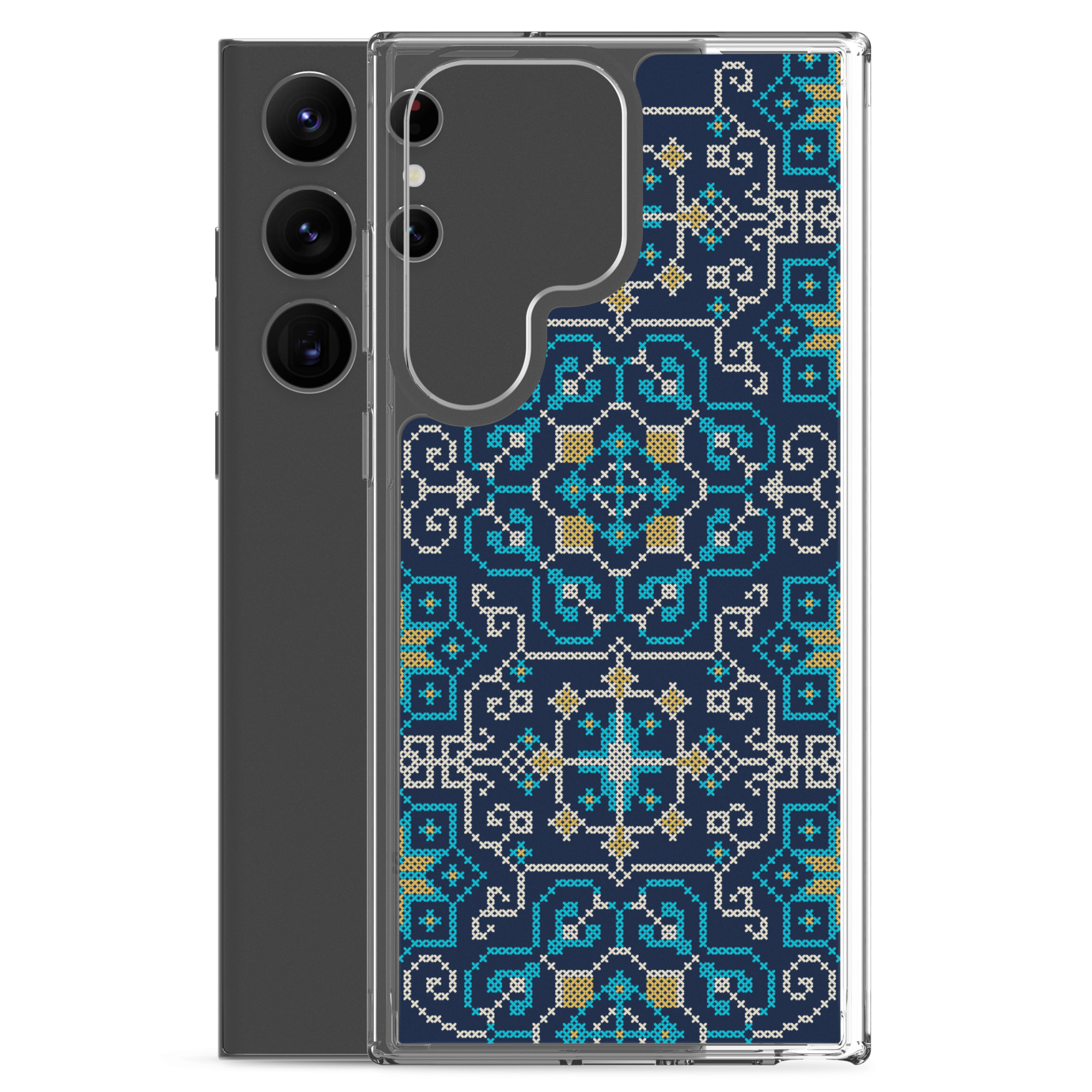 Palestinian Tatreez Embroidery Pattern #13 Samsung Phone Case -BLU - Image 22