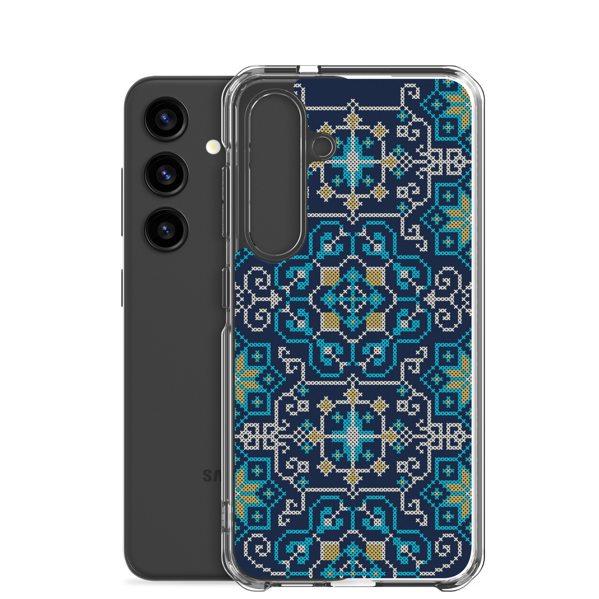 Palestinian Tatreez Embroidery Pattern #13 Samsung Phone Case -BLU - Image 30