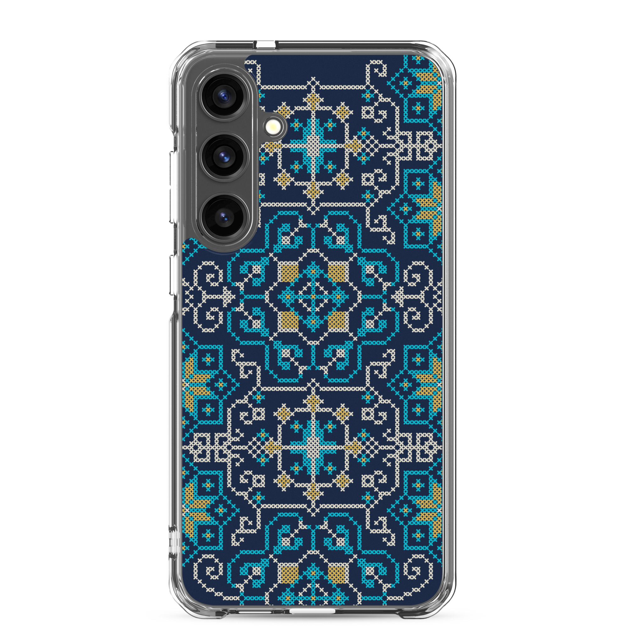 Palestinian Tatreez Embroidery Pattern #13 Samsung Phone Case -BLU - Image 25