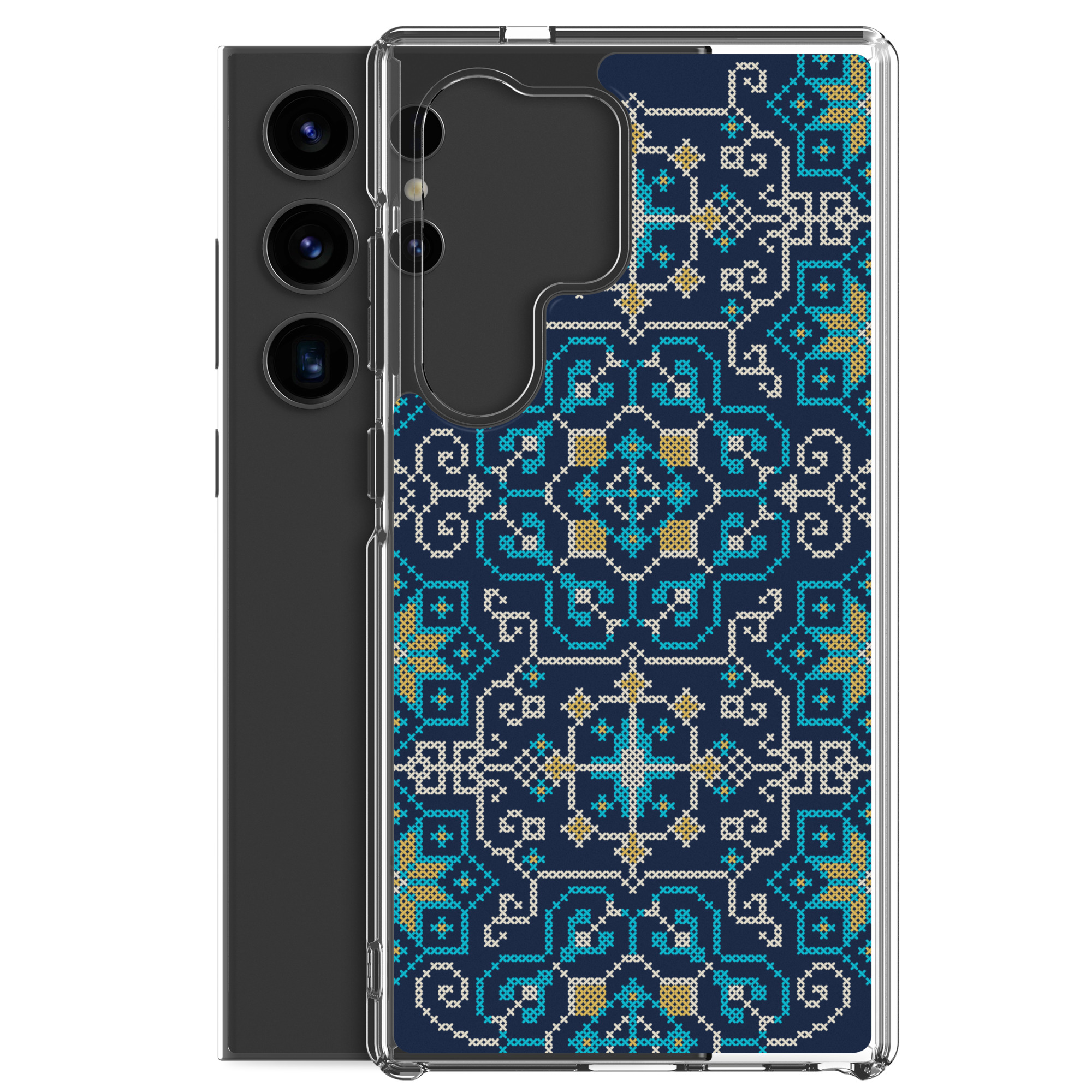 Palestinian Tatreez Embroidery Pattern #13 Samsung Phone Case -BLU - Image 28