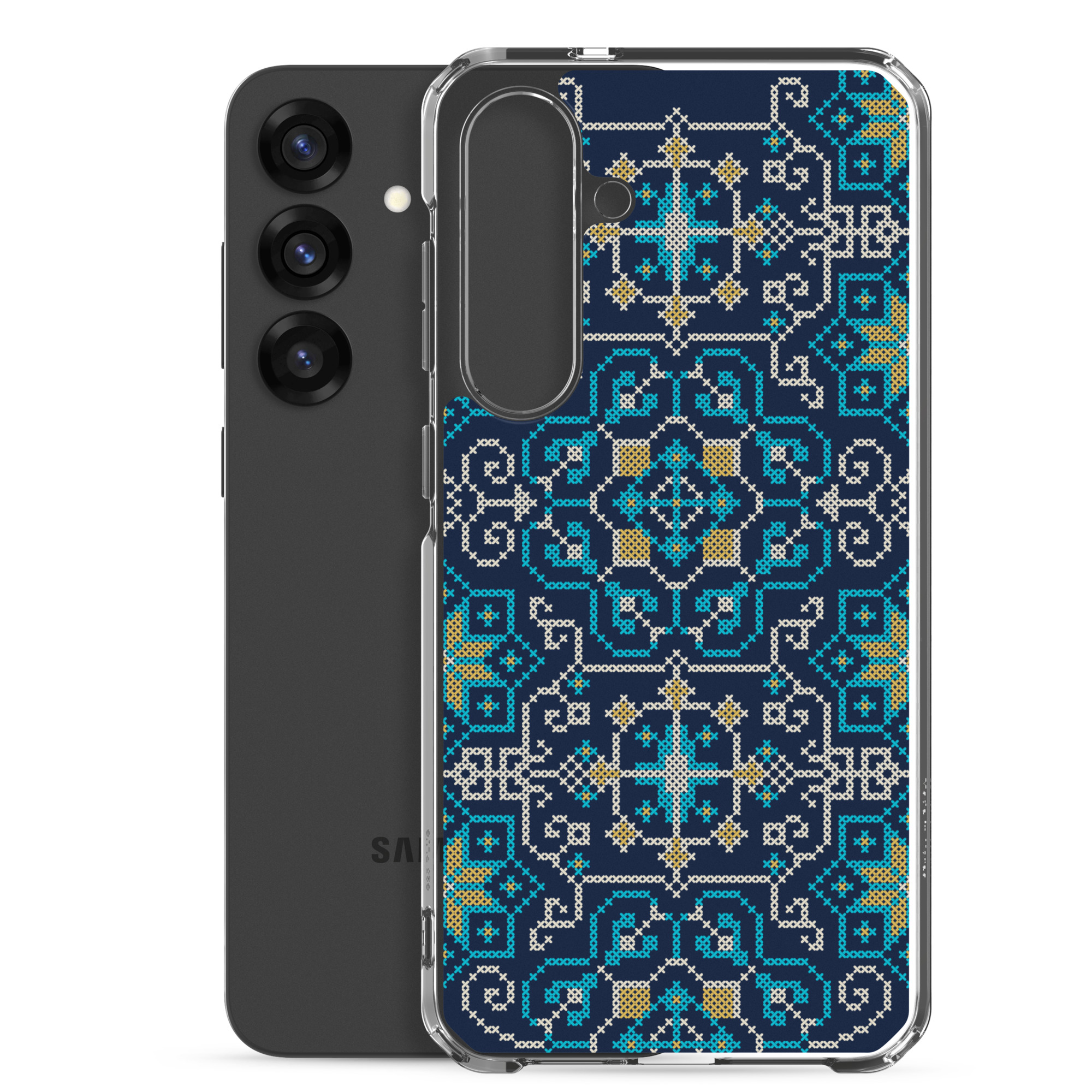 Palestinian Tatreez Embroidery Pattern #13 Samsung Phone Case -BLU - Image 14